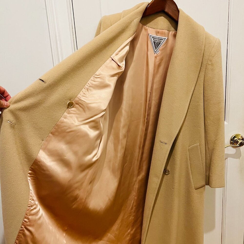 Vintage Cashmere Long Marvin Richards Over Coat Jacket Size Large - Picture 6 of 16